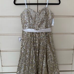 Y2K Vintage Sparkling Short Sequin Dress Never Worn Juniors